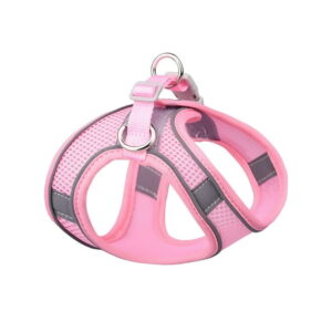 No-Pull Adjustable Mesh Dog Harness with Buckle – Pink