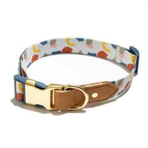 Patterned Adjustable Dog Collar with Metal Buckle – Multicolor