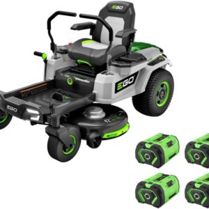 EGO Power+ Electric Riding Lawn Mower, 42" Deck with Zero Turn Radius, Includes (4) 56V 10.0Ah Batteries and Charger - ZT4204L