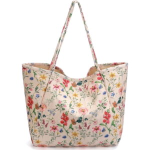 Floral Print Shoulder Tote Bag